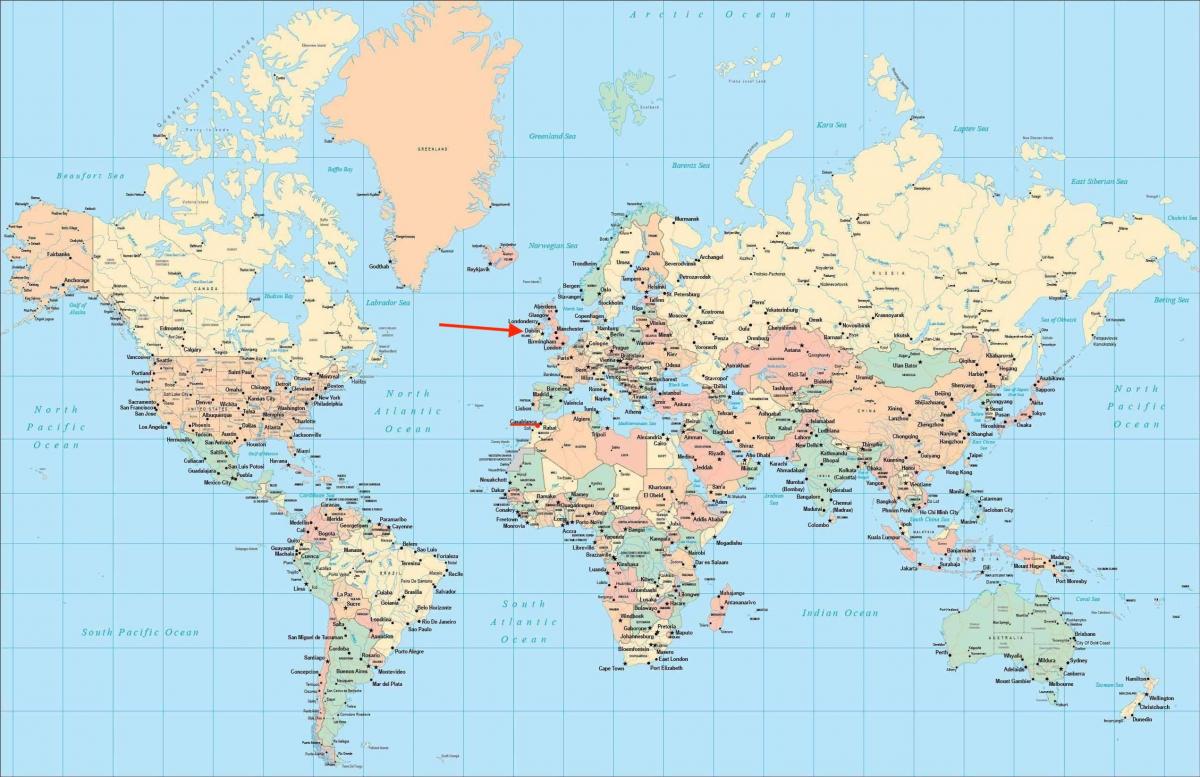 Posizione di Dublino sulla mappa del mondo